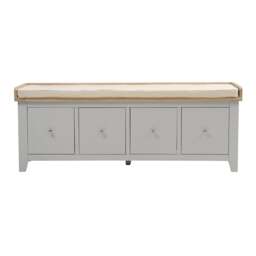4 Drawer Shoe Bench - Chester Dove Grey - The Cotswold Company - thumbnail 5