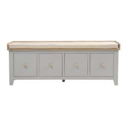 4 Drawer Shoe Bench - Chester Dove Grey - The Cotswold Company - thumbnail 6