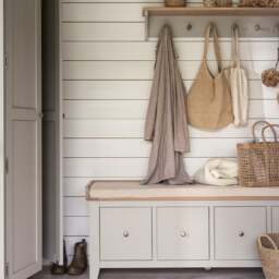 4 Drawer Shoe Bench - Chester Dove Grey - The Cotswold Company - thumbnail 1