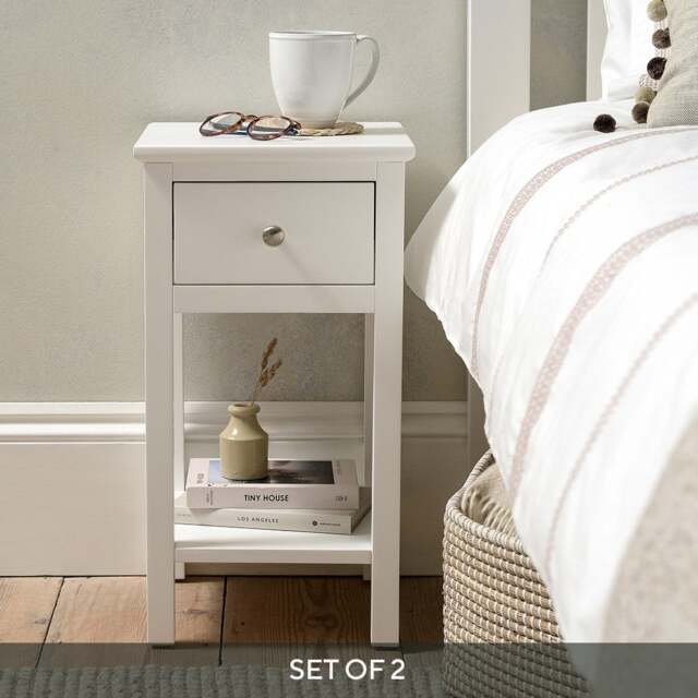 Simply Cotswold Pure White Pair of Bedside Tables - The Cotswold Company - image 1