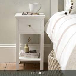 Simply Cotswold Pure White Pair of Bedside Tables - The Cotswold Company