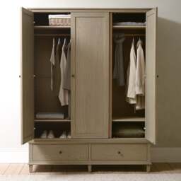 Bibury Smoked Oak Triple Wardrobe - The Cotswold Company - thumbnail 2