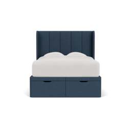 Parker Double Ottoman Storage Bed - Indigo - House Linen Mix - The Cotswold Company - thumbnail 2