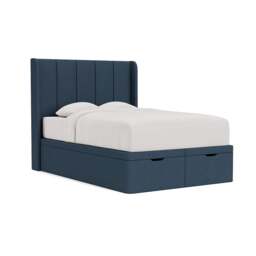 Parker Double Ottoman Storage Bed - Indigo - House Linen Mix - The Cotswold Company - thumbnail 1