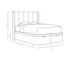 Parker Double Ottoman Storage Bed - Indigo - House Linen Mix - The Cotswold Company - thumbnail 6