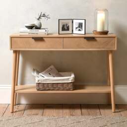 Harnhill Pale Ash Console Table with Drawers - The Cotswold Company