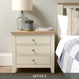 Set of 2 Jumbo Bedside Tables - Chester Classic Cream - The Cotswold Company - thumbnail 1
