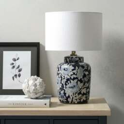Fleur Blue Floral Ceramic Table Lamp - Home Accessories - The Cotswold Company