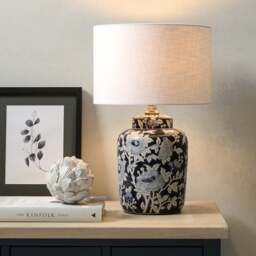 Fleur Blue Floral Ceramic Table Lamp - Home Accessories - The Cotswold Company - thumbnail 2