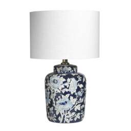 Fleur Blue Floral Ceramic Table Lamp - Home Accessories - The Cotswold Company - thumbnail 3