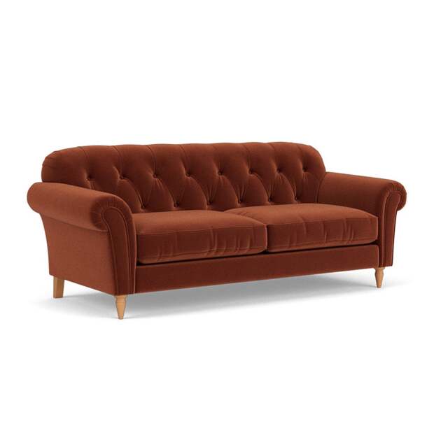 4 Seater Sofa - Brick - Matt Velvet - Chapman - The Cotswold Company - image 1