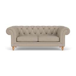 Large 2 Seater Sofa - Natural - Herringbone Weave - Harris Chesterfield - The Cotswold Company - thumbnail 2