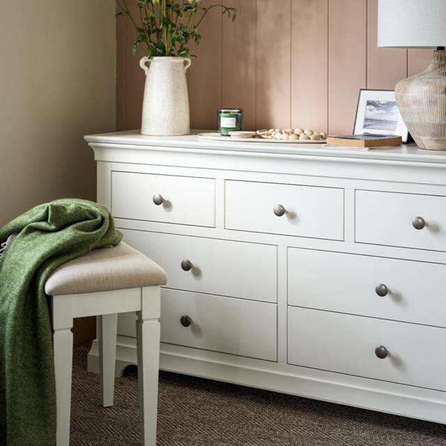 Chantilly Warm White 7 Drawer Wide Chest - The Cotswold Company - image 1