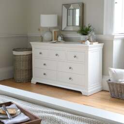Chantilly Warm White 7 Drawer Wide Chest - The Cotswold Company - thumbnail 2