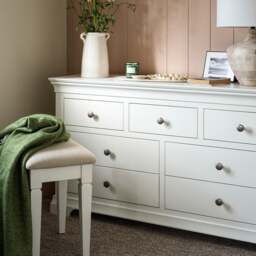 Chantilly Warm White 7 Drawer Wide Chest - The Cotswold Company