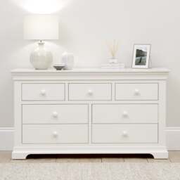 Chantilly Warm White 7 Drawer Wide Chest - The Cotswold Company - thumbnail 4