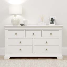 Chantilly Warm White 7 Drawer Wide Chest - The Cotswold Company - thumbnail 3