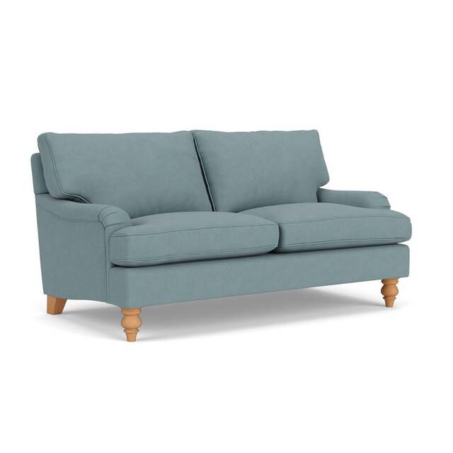 Large 2 Seater Sofa - Sky Blue - House Linen Mix - Morris - The Cotswold Company - image 1