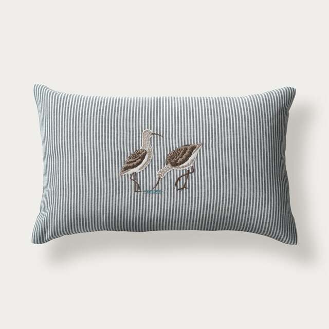 Coastal Bird Stripe Cushion - Home Accessories - The Cotswold Company - image 1