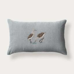 Coastal Bird Stripe Cushion - Home Accessories - The Cotswold Company - thumbnail 1