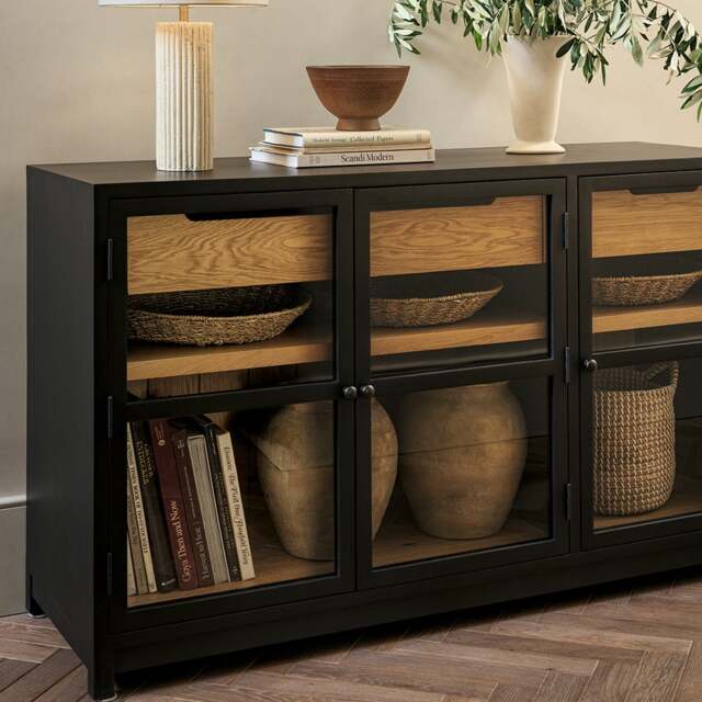 Glass Sideboard - Hilcot Black - The Cotswold Company - image 1
