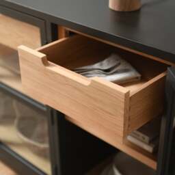 Glass Sideboard - Hilcot Black - The Cotswold Company - thumbnail 4