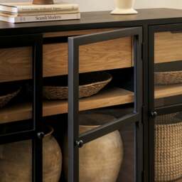 Glass Sideboard - Hilcot Black - The Cotswold Company - thumbnail 2