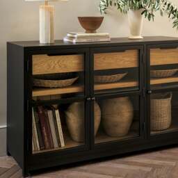 Glass Sideboard - Hilcot Black - The Cotswold Company - thumbnail 1