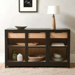 Glass Sideboard - Hilcot Black - The Cotswold Company - thumbnail 3