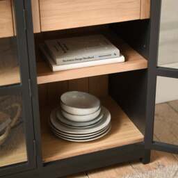 Glass Sideboard - Hilcot Black - The Cotswold Company - thumbnail 5