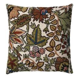 Trailing Flowers Crewel Cushion Plum 45x45cm - Home Accessories - The Cotswold Company - thumbnail 3
