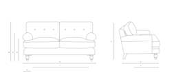 2 Seater Sofa - Charcoal - Compton Stripe - Talbot - The Cotswold Company - thumbnail 4