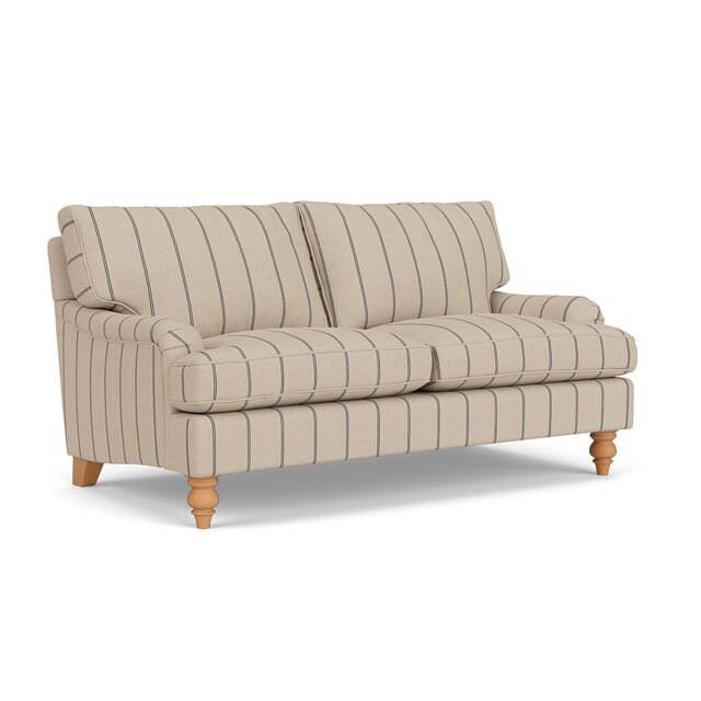 Large 2 Seater Sofa - Charcoal - Compton Stripe - Morris - The Cotswold Company - image 1