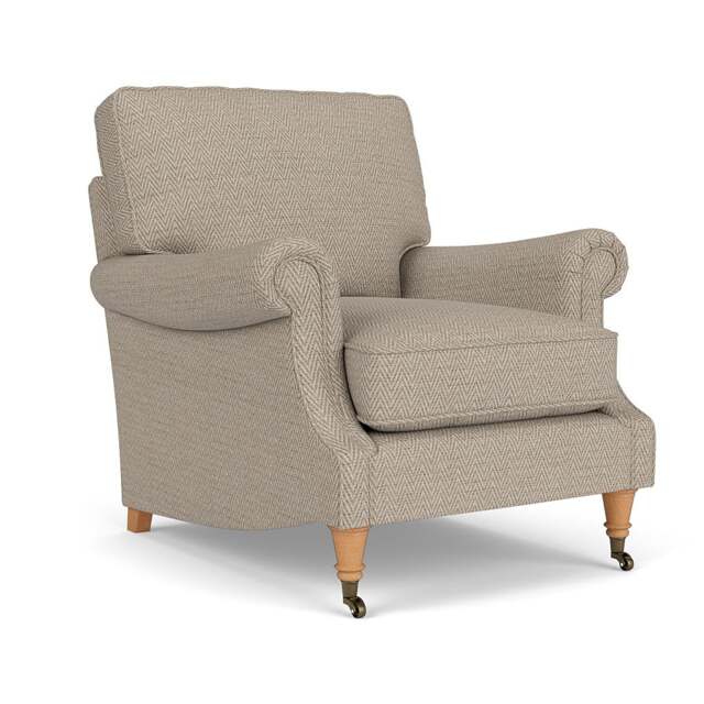 Taylor High Back Armchair - Natural - Herringbone Weave - The Cotswold Company - image 1