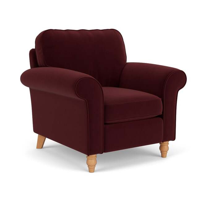 Armchair - Dark Rosehip - Matt Velvet - Hurley - The Cotswold Company - image 1