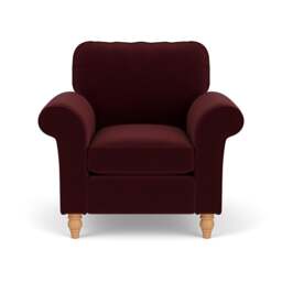 Armchair - Dark Rosehip - Matt Velvet - Hurley - The Cotswold Company - thumbnail 2