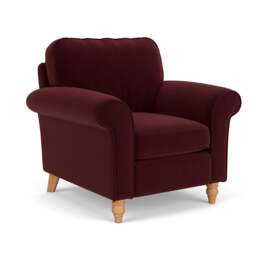 Armchair - Dark Rosehip - Matt Velvet - Hurley - The Cotswold Company - thumbnail 1