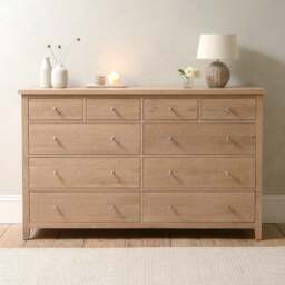 Inglesham Whitewash Oak 10 Drawer Chest - The Cotswold Company