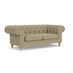 Large 2 Seater Sofa - Green Marl - House Weave - Harris Chesterfield - The Cotswold Company - thumbnail 1