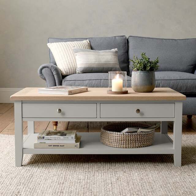 Coffee Table with Drawers - Chester Dove Grey - The Cotswold Company - image 1
