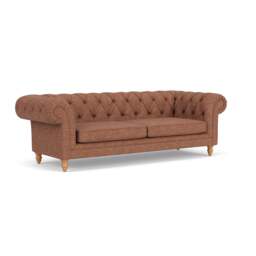 Harris Chesterfield 3 Seater - Brick Marl - Aquaclean Oxford - The Cotswold Company - thumbnail 1