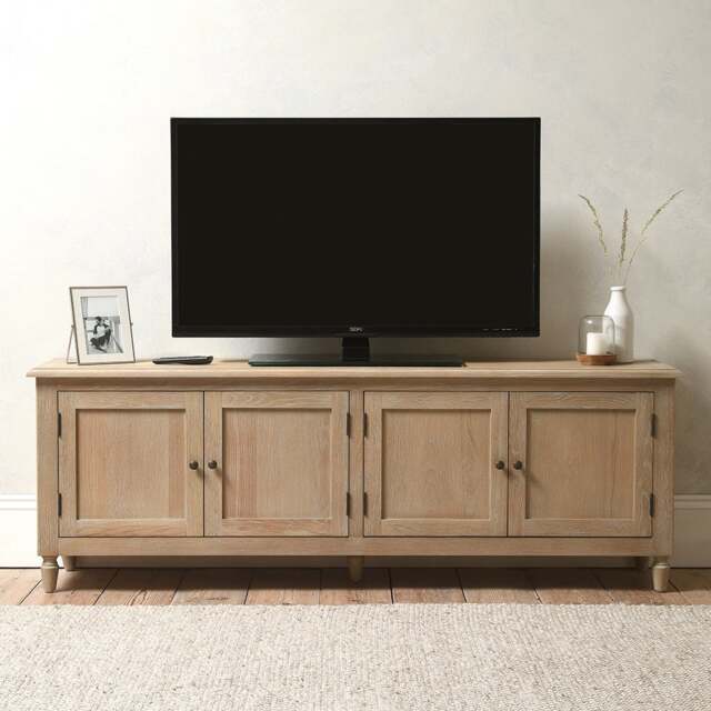 Camille Limewash Oak Media Tv Console up to 75 - The Cotswold Company - image 1