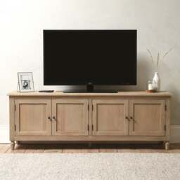 Camille Limewash Oak Media Tv Console up to 75 - The Cotswold Company