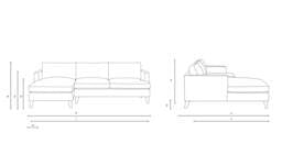 Jackson Chaise Large Left Hand - Moss - Eco Chenille - The Cotswold Company - thumbnail 5