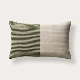 Woven Cotton Stripe Cushion Forest - Home Accessories - The Cotswold Company - thumbnail 1