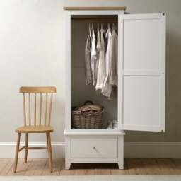 Single Wardrobe - Chester Pure White - The Cotswold Company