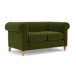 Rayner 2 Seater - Forest Green - Matt Velvet - The Cotswold Company