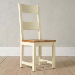 Sussex Cotswold Cream Ladderback Dining Chair with Wooden Seat Pad - The Cotswold Company