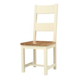 Sussex Cotswold Cream Ladderback Dining Chair with Wooden Seat Pad - The Cotswold Company - thumbnail 6