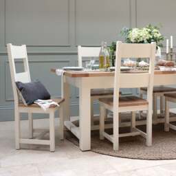 Sussex Cotswold Cream Ladderback Dining Chair with Wooden Seat Pad - The Cotswold Company - thumbnail 5